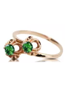 Emerald Original Vintage 14K Rose Gold Ring Vintage style vrc266r
